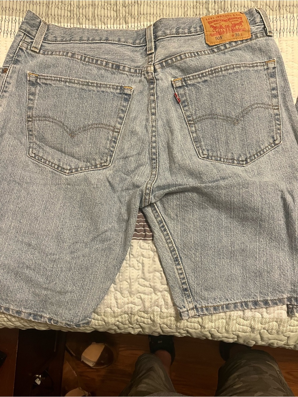 Two Pairs of Levi's Light Blue Men's 505 Regular Fit Shorts